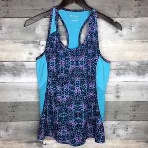 Fabletics Sz S Berlin Tank Mosaic Print Turquoise